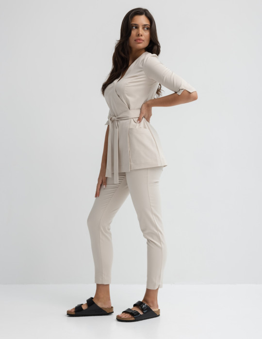 Pantaloni Medici Donna Slim Fit – NUDE