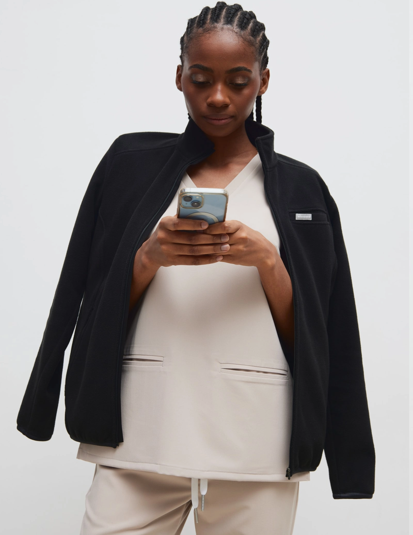 Giacca in Pile Donna COZY HEAT  - BLACK