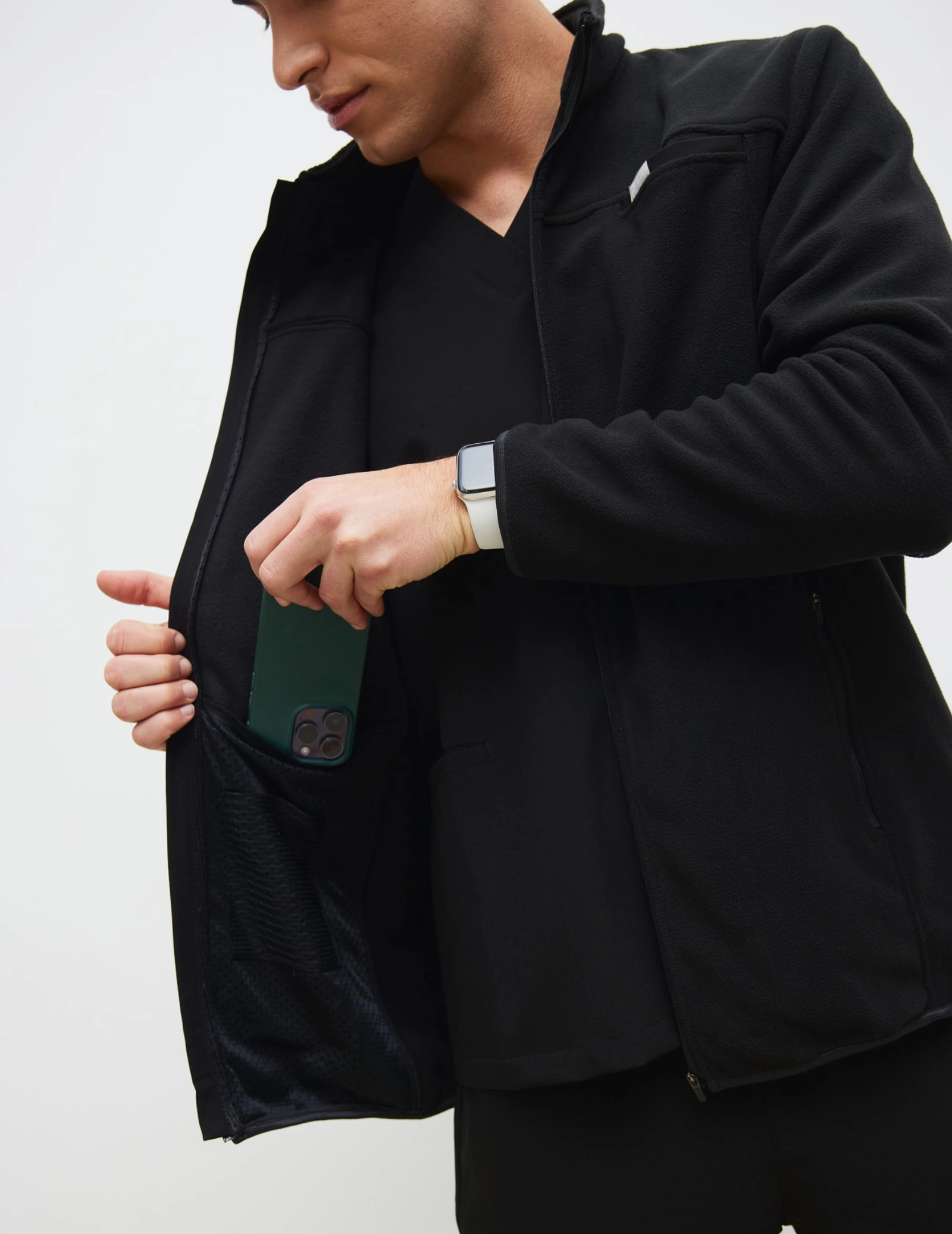 Giacca in Pile Uomo COZY HEAT - BLACK