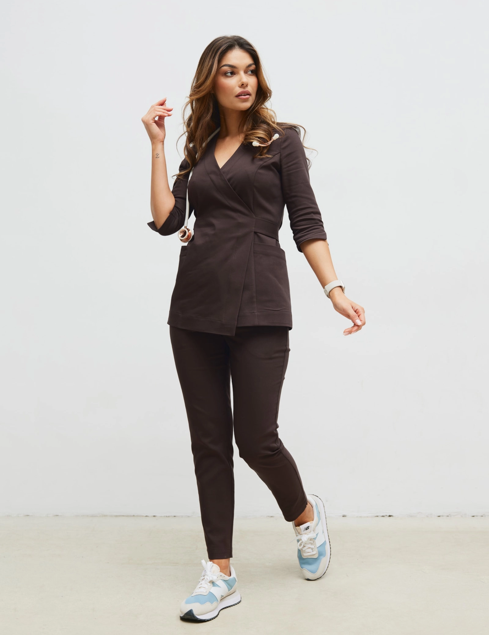 Pantaloni Medici Donna Slim Fit - ESPRESSO