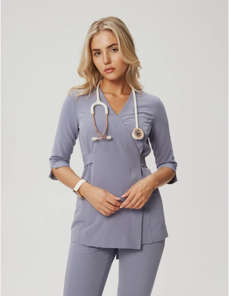 Casacca Medica con Lacci Rosalie - MILKY LAVENDER