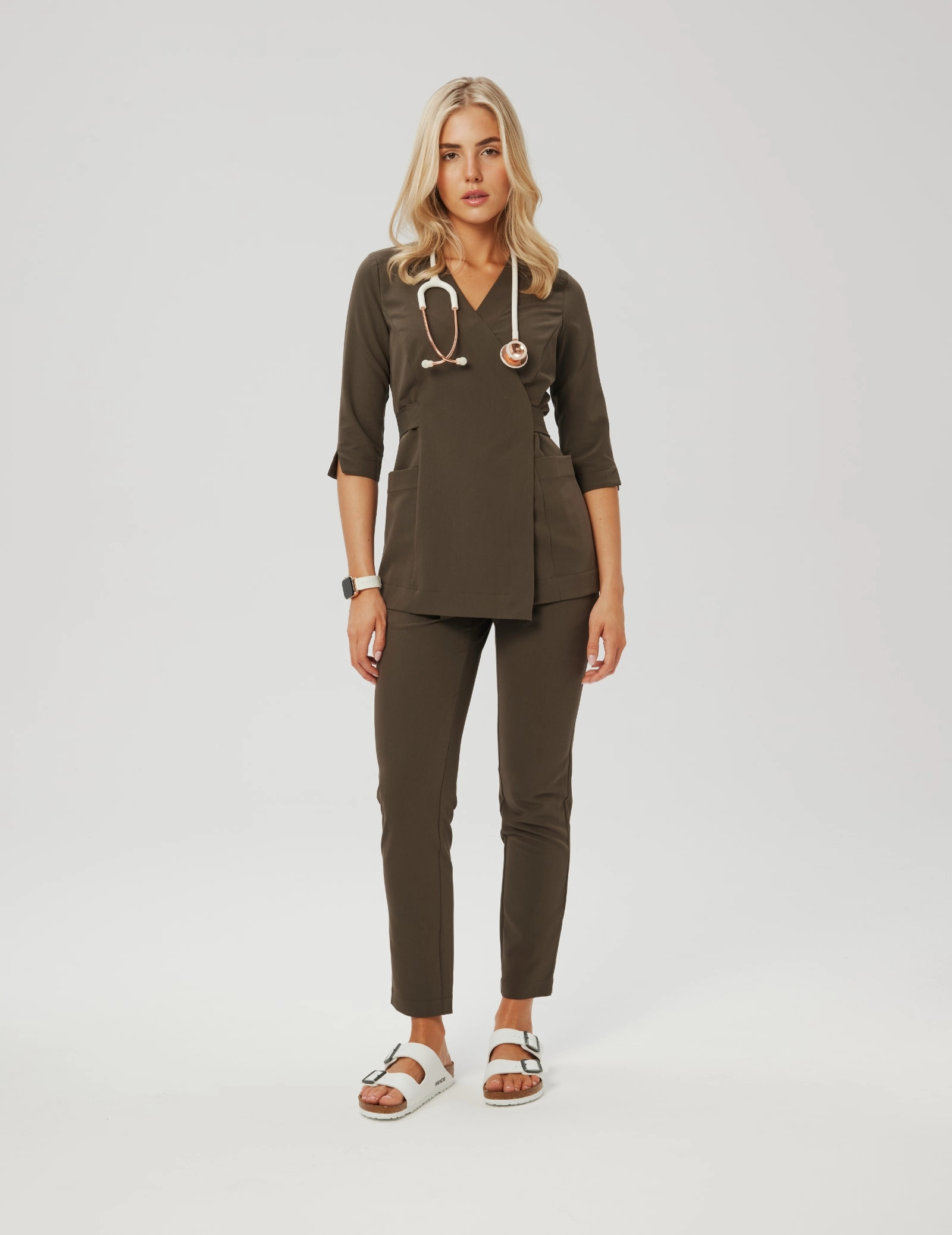 Casacca Medica con Lacci Rosalie - OLIVE NIGHT