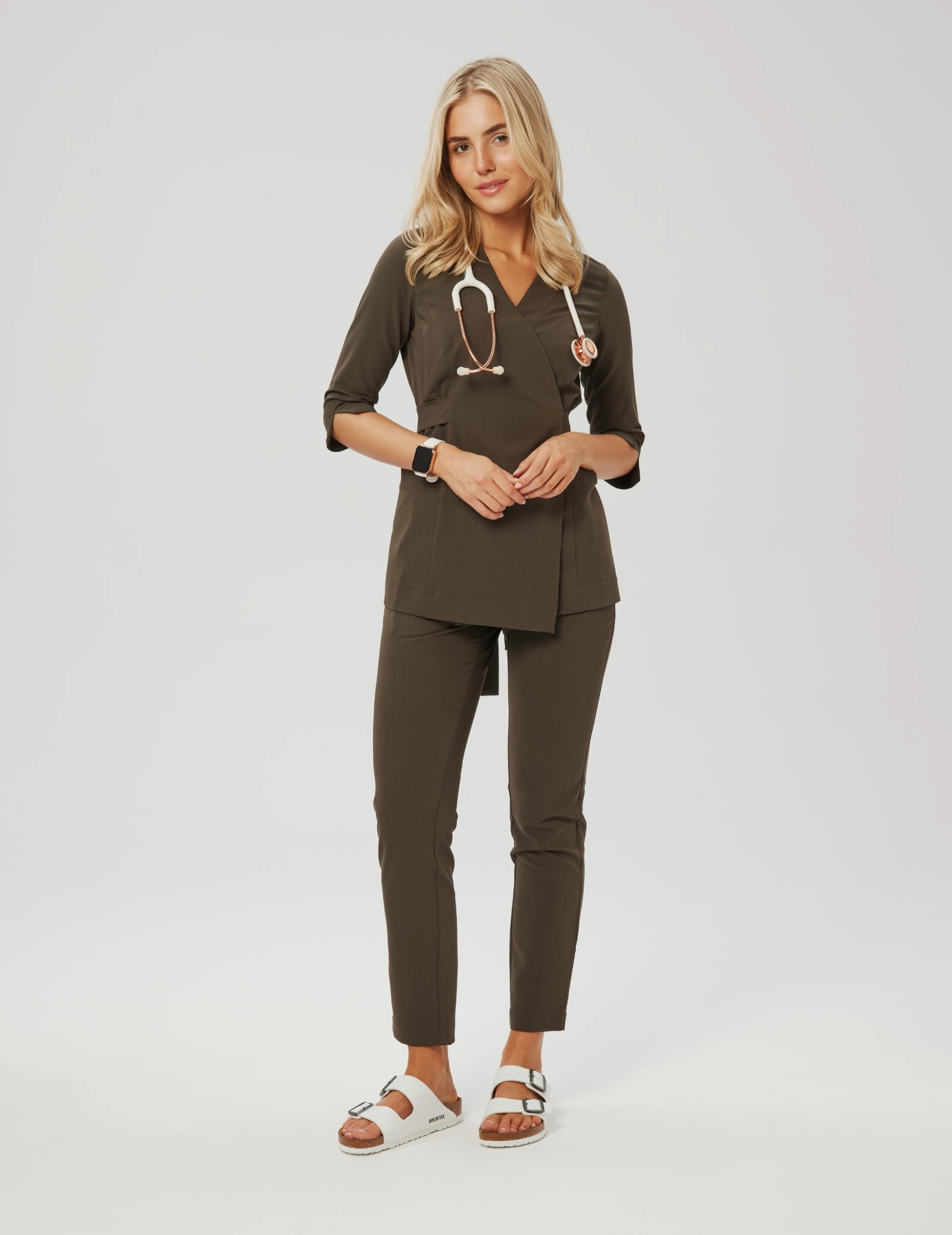 Casacca Medica con Lacci Rosalie - OLIVE NIGHT