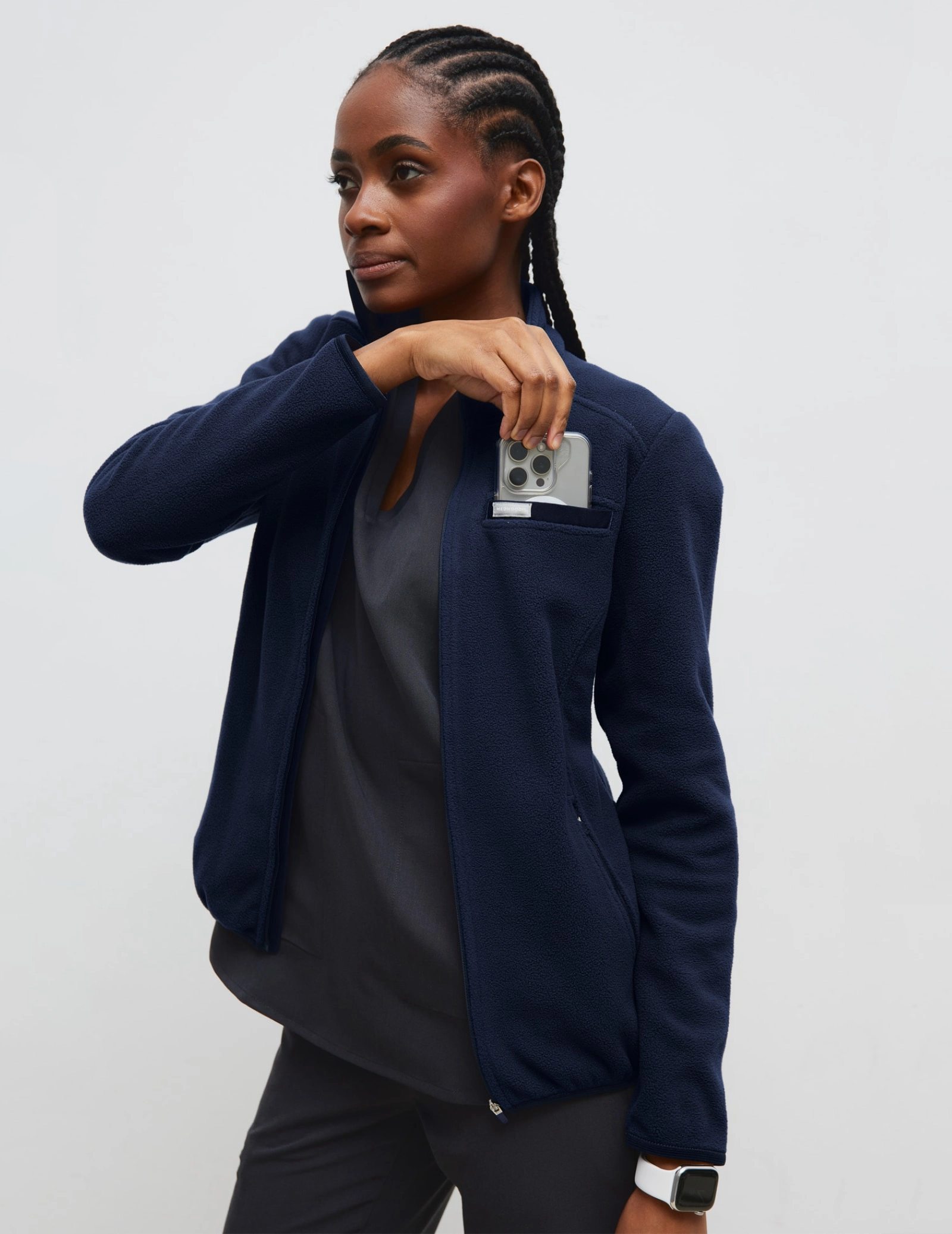 Giacca in Pile Donna COZY HEAT - DARK NAVY