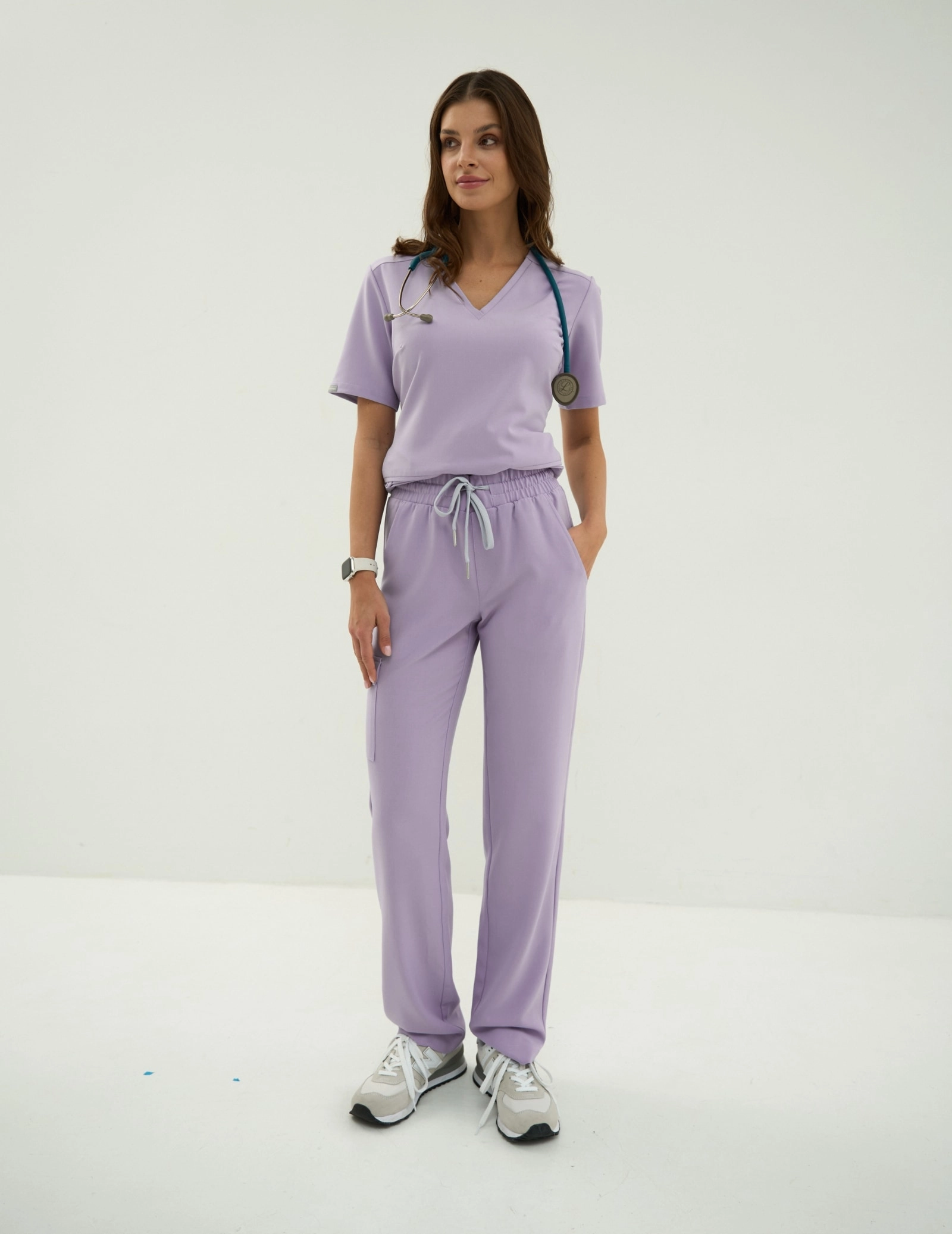 Pantaloni Medici Donna Yoga - PURPLE HEATHER
