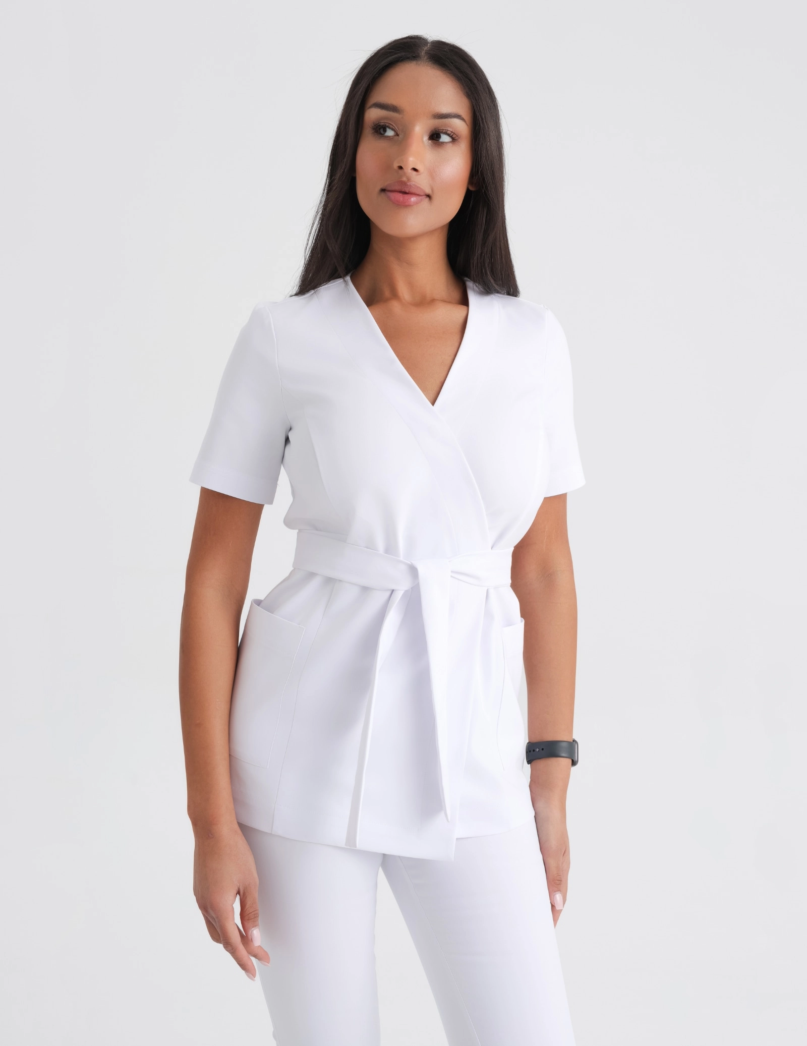 Casacca Medica con Lacci Auri - WHITE