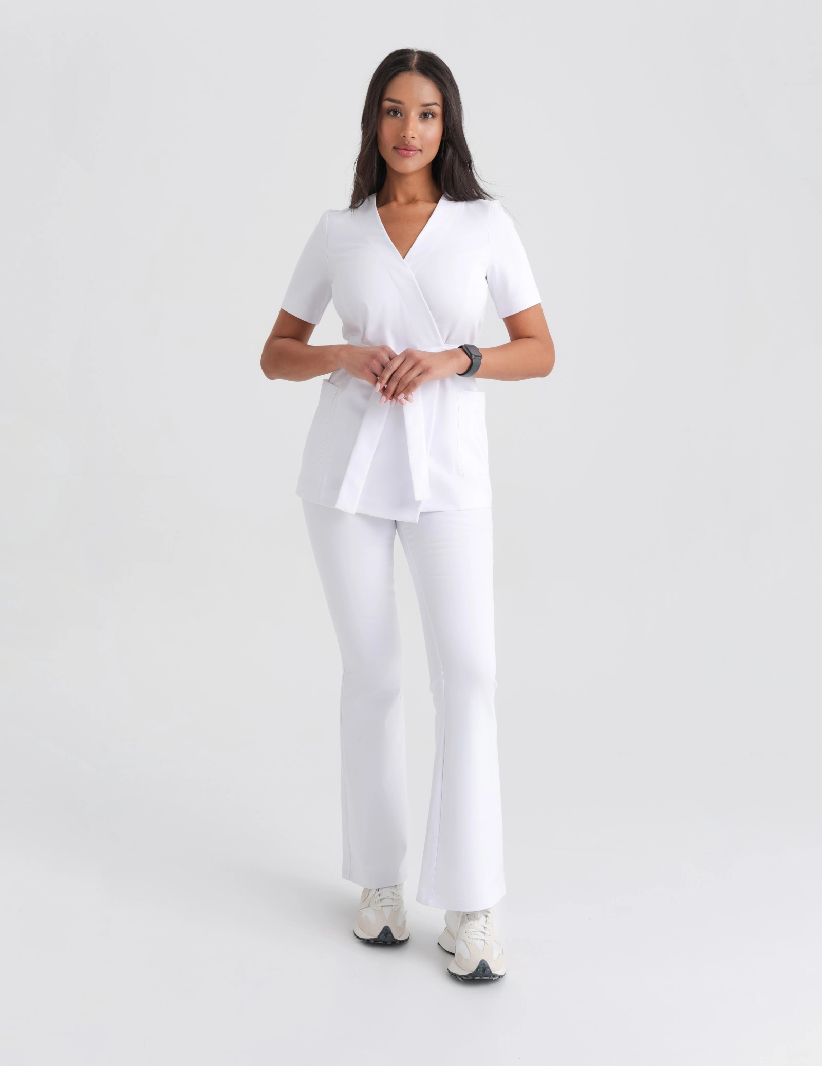 Casacca Medica con Lacci Auri - WHITE