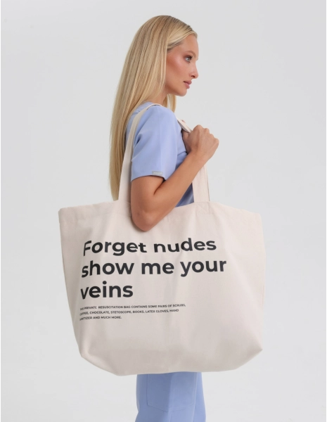 Borsa Oversize Shopper - "Forget nudes show me your veins"