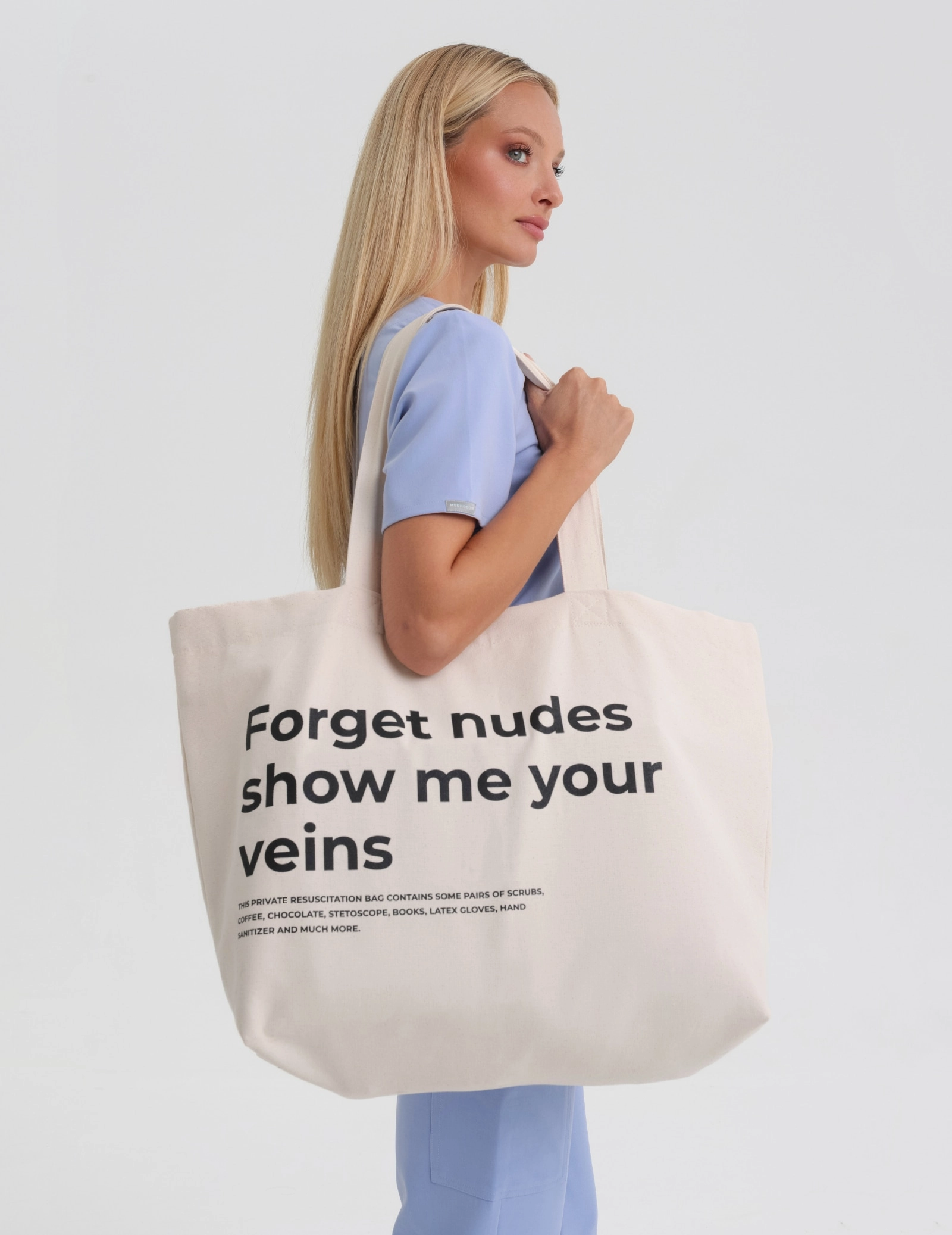 Borsa Oversize Shopper - "Forget nudes show me your veins"