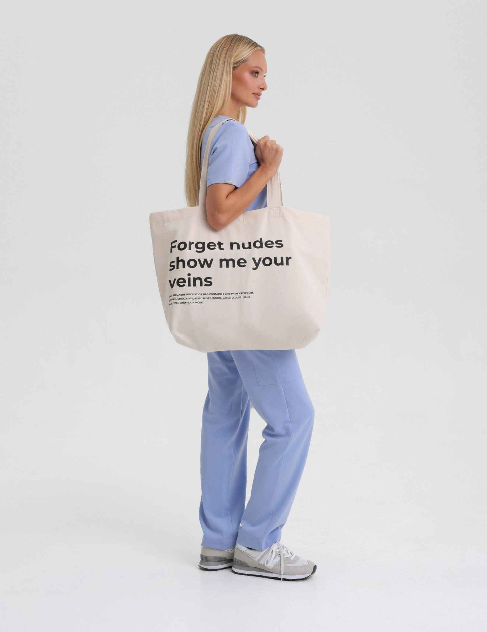 Borsa Oversize Shopper - "Forget nudes show me your veins"