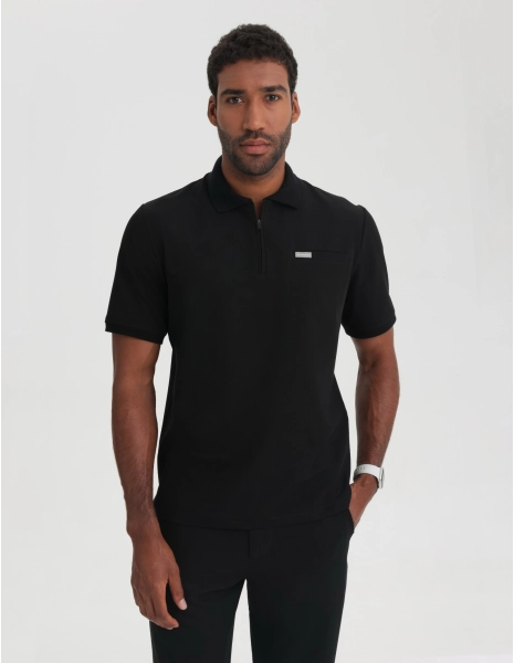 Casacca Medica Polo da Uomo - BLACK