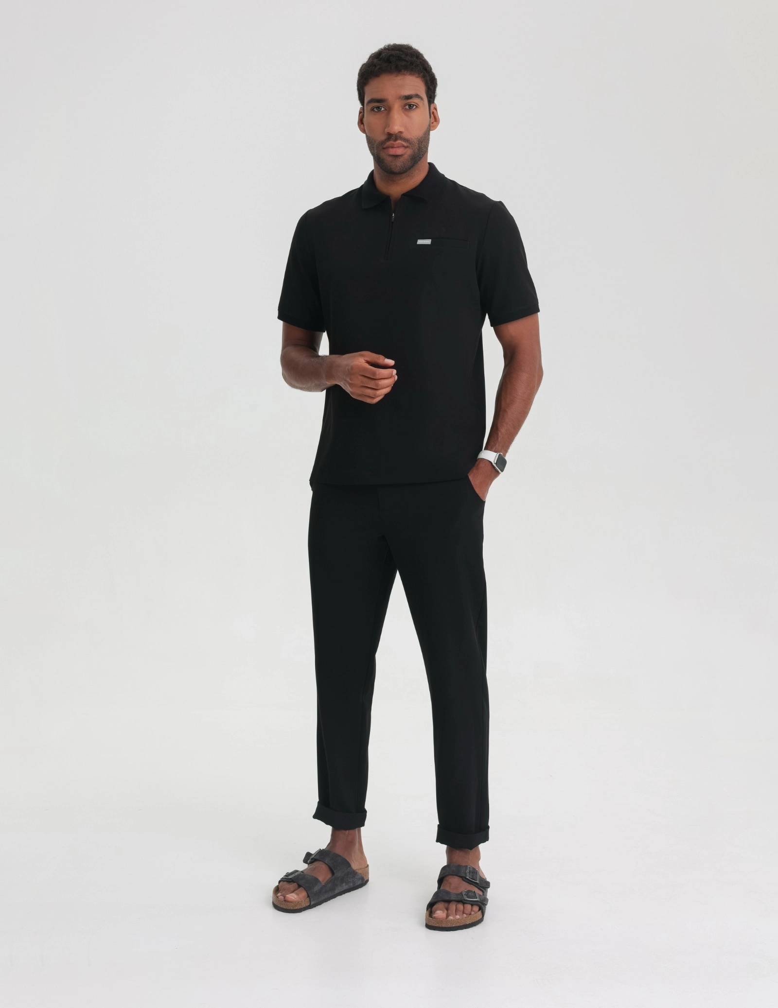 Casacca Medica Polo da Uomo - BLACK