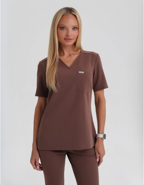 Casacca Medica Raya One Pocket - MILKY BROWN