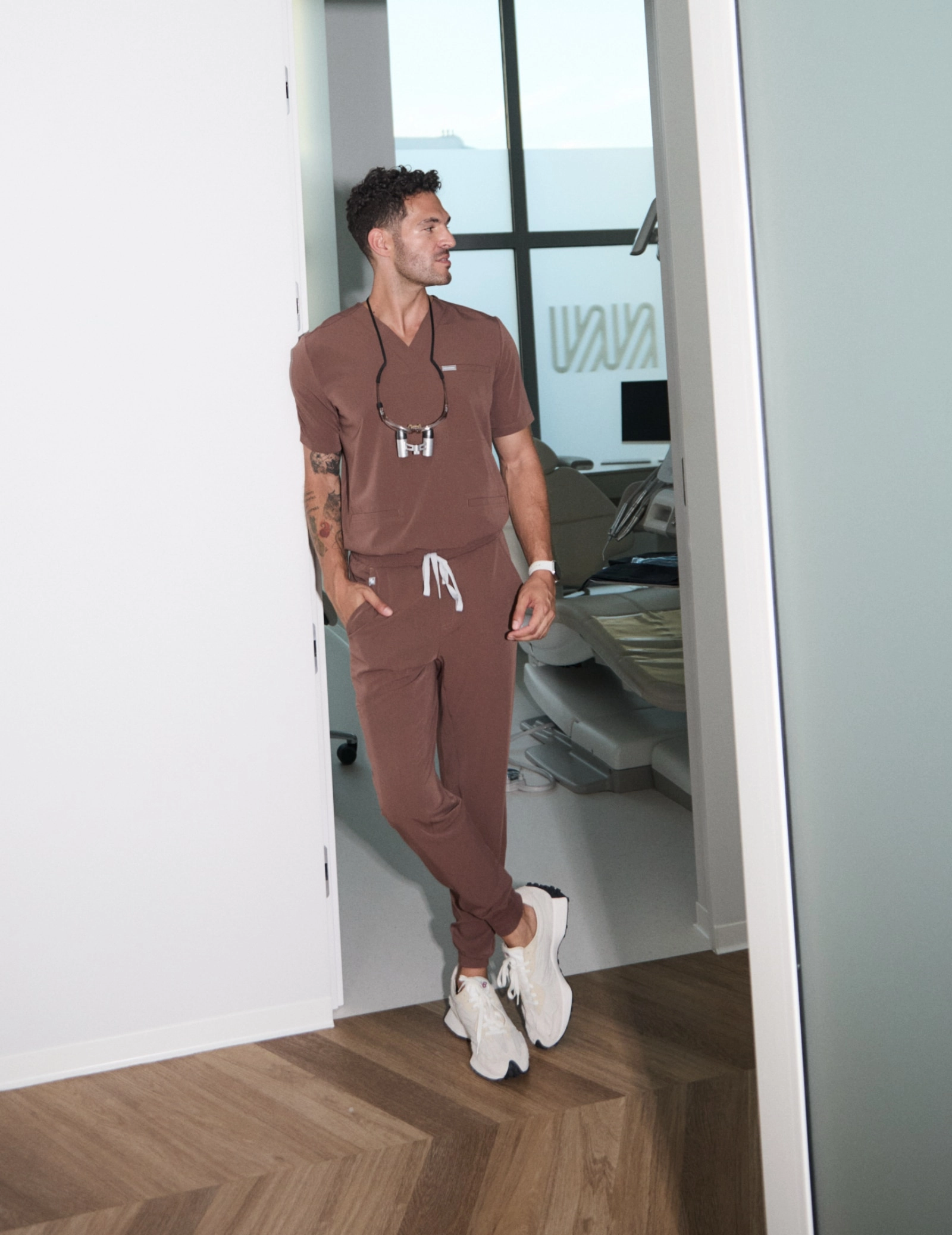 Pantaloni Medici Uomo Jogger - MILKY BROWN