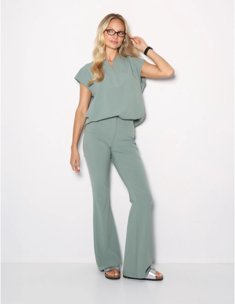 Pantaloni Medici Donna Flare - DUSTY GREEN