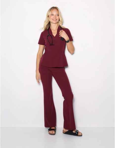 Pantaloni Medici Donna Flare - BURGUNDY