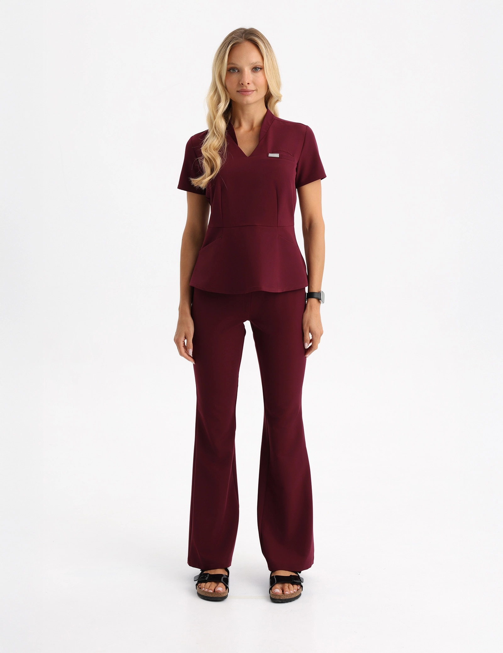 Pantaloni Medici Donna Flare - BURGUNDY