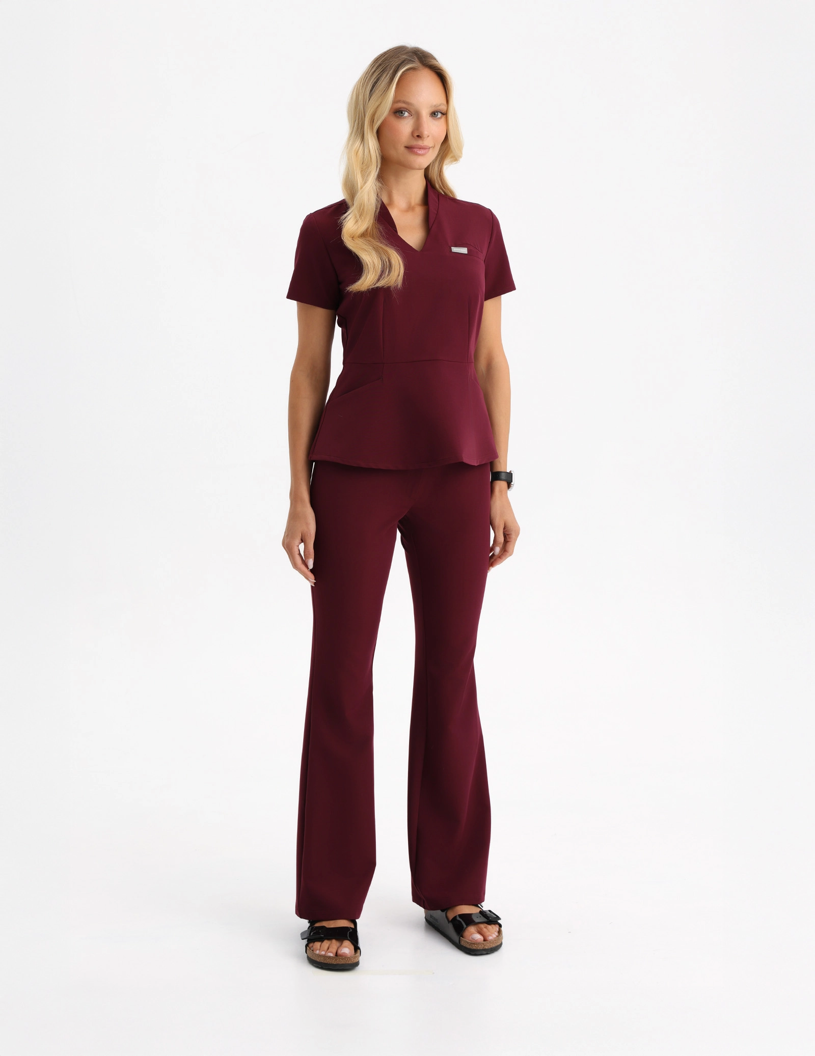 Pantaloni Medici Donna Flare - BURGUNDY