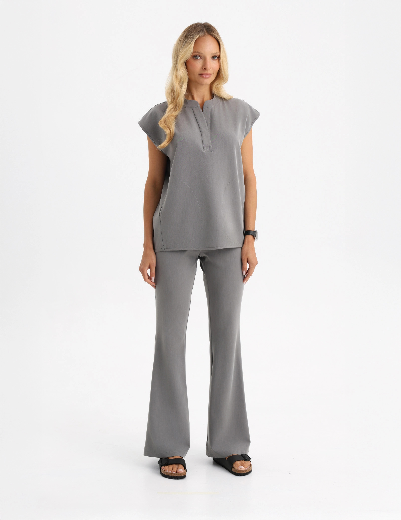 Pantaloni Medici Donna Flare - SHARK GRAY