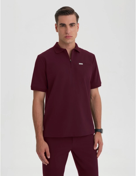 Casacca Medica Polo Uomo - BURGUNDY