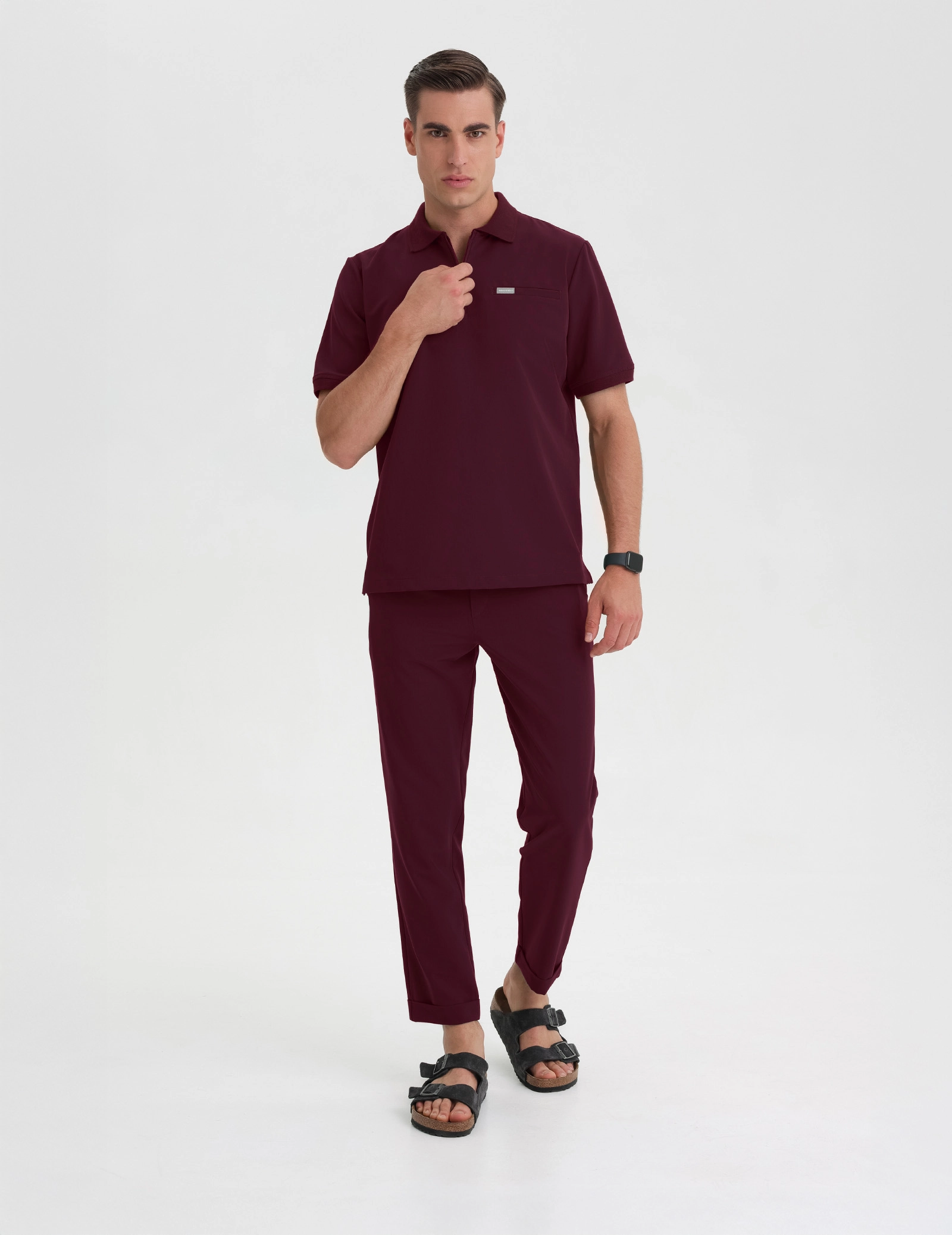 Casacca Medica Polo Uomo - BURGUNDY