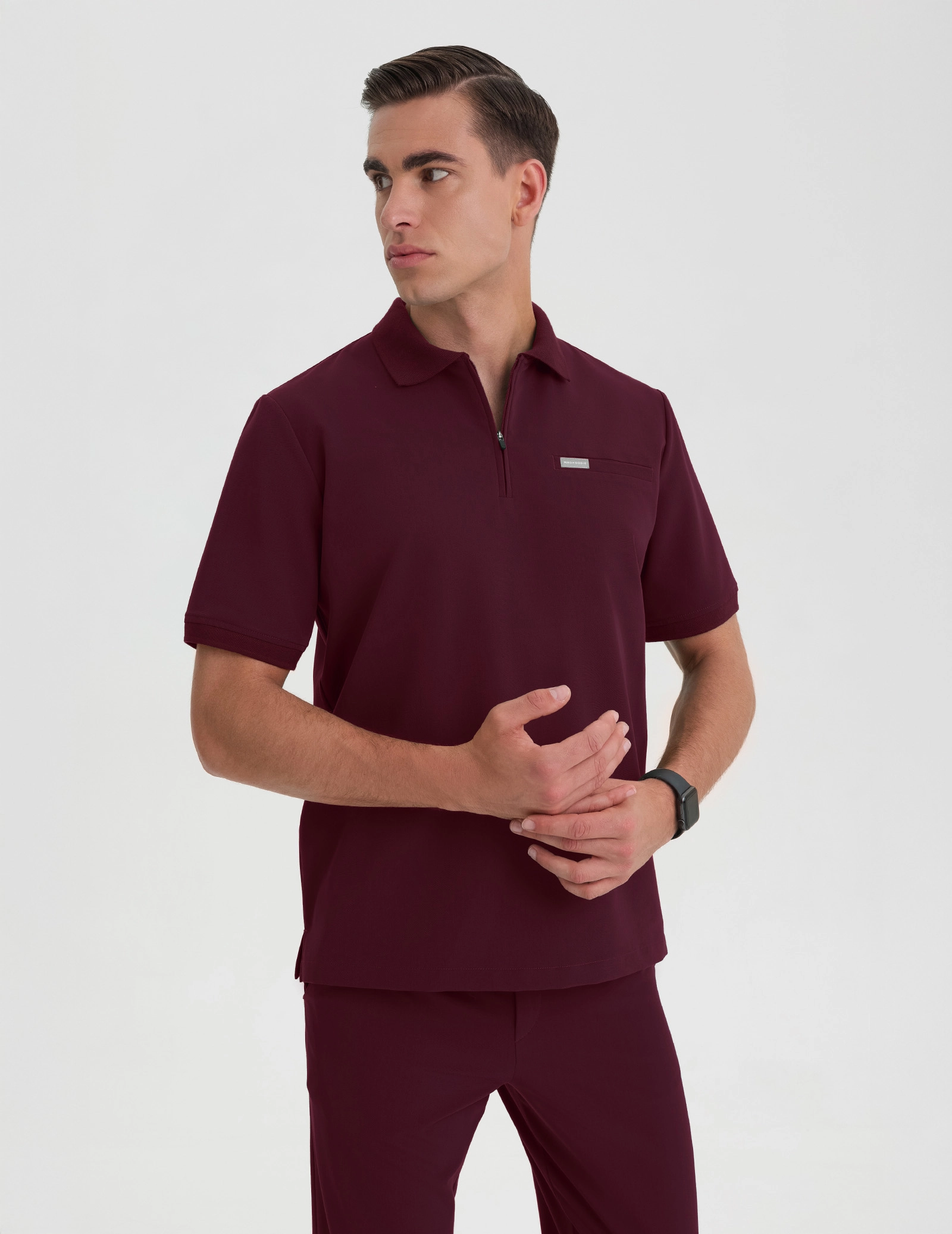 Casacca Medica Polo Uomo - BURGUNDY