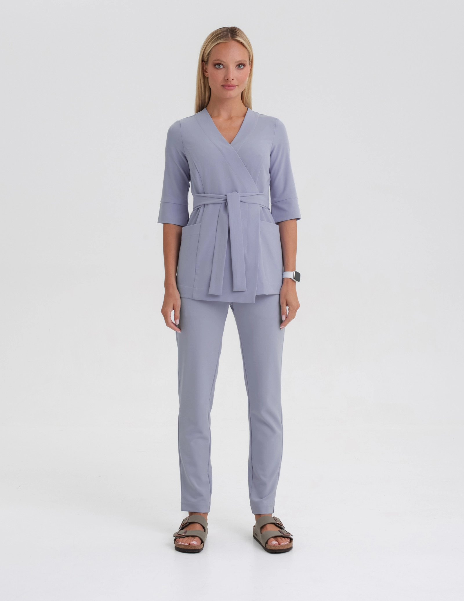 Casacca Medica con Lacci Rosalie - MILKY LAVENDER