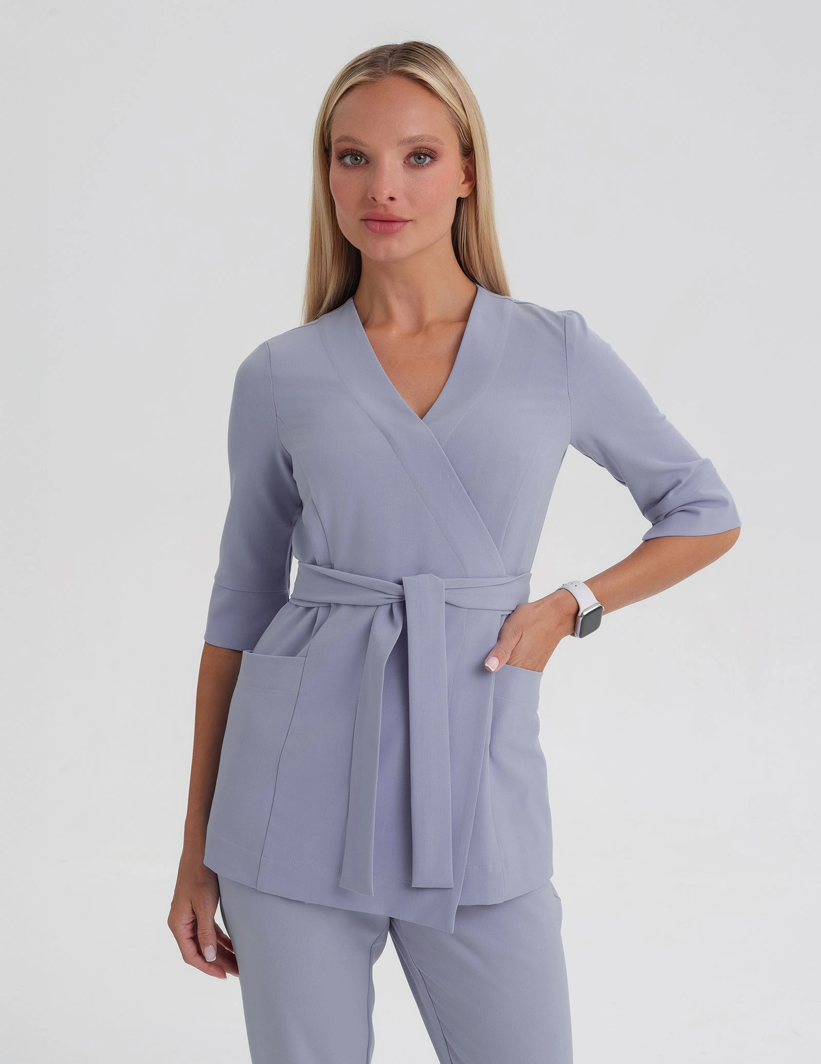 Casacca Medica con Lacci Rosalie - MILKY LAVENDER