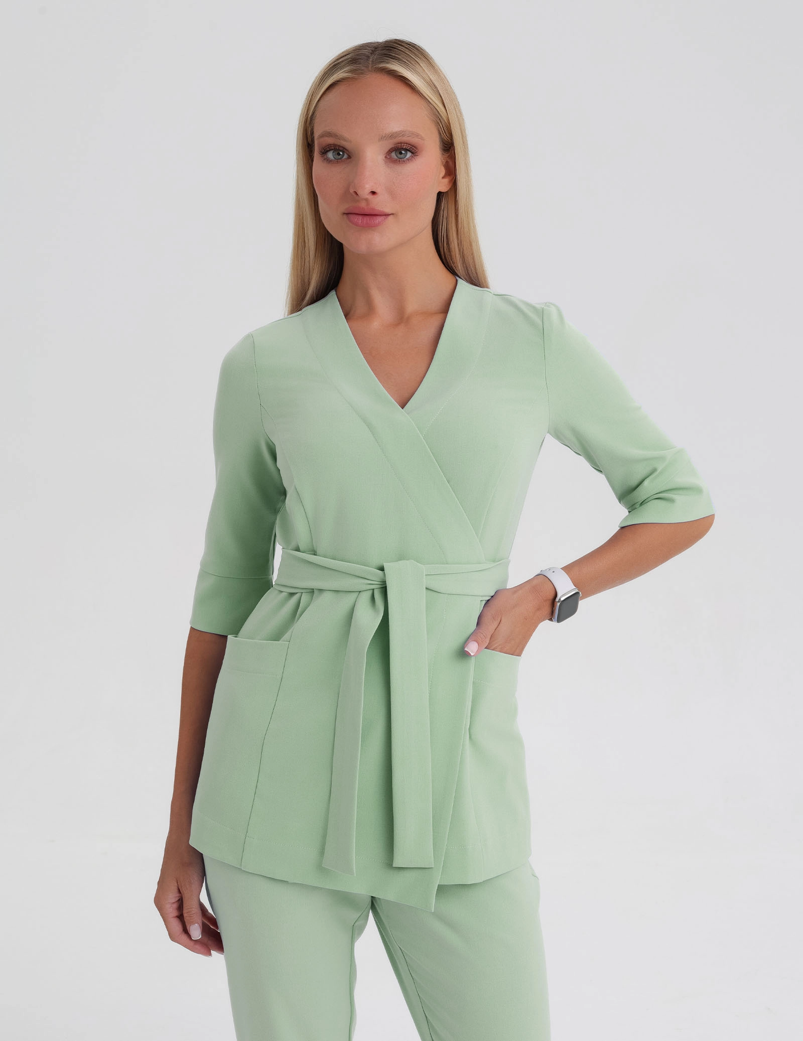 Casacca Medica con Lacci Rosalie - MATCHA LATTE