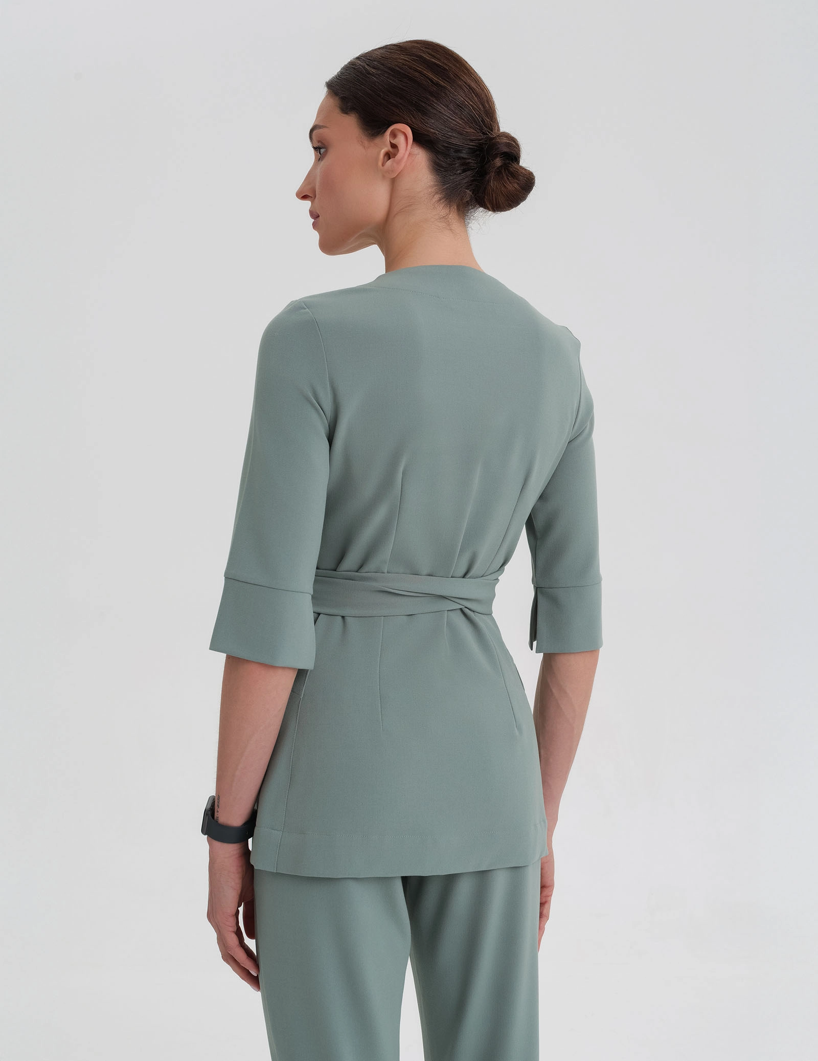 Casacca Medica con Lacci Rosalie - DUSTY GREEN