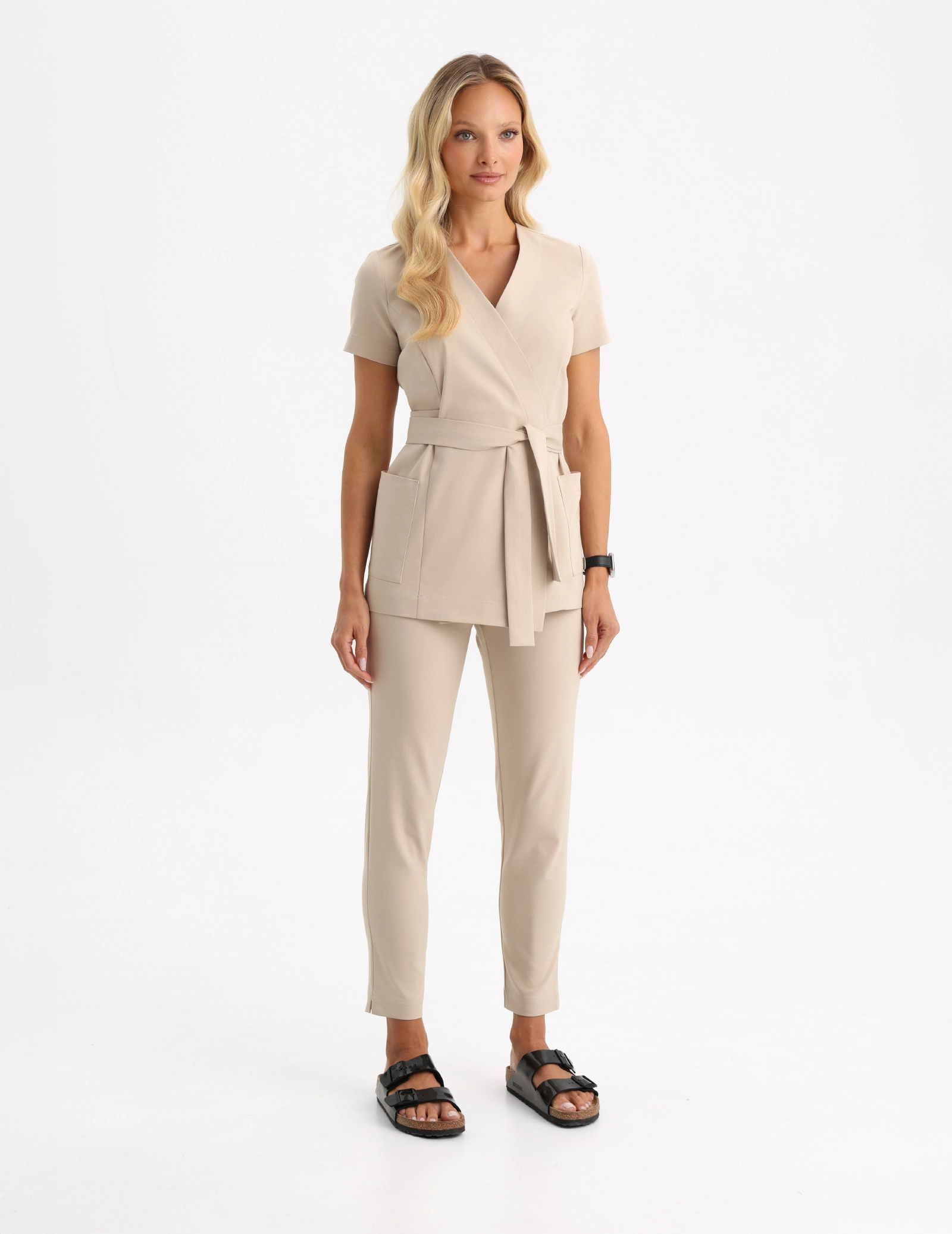 Pantaloni Medici Donna Slim Fit – NUDE